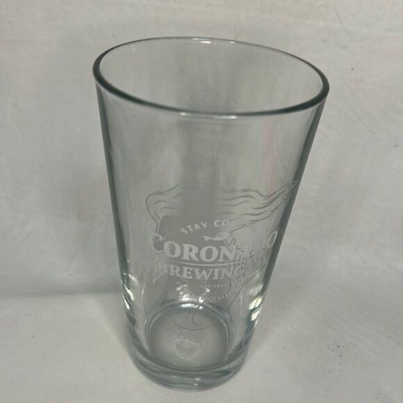Coronado Brewing Co Beer Glass 16 Oz 3 1/4 InRound 6 In Tall Stay Coastal Cali - Picture 1 of 5